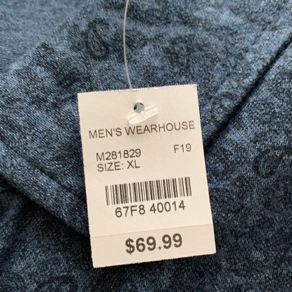 Joseph Abboud Paisley blue/black long sleeve button down. Size XL - Picture 4 of 4